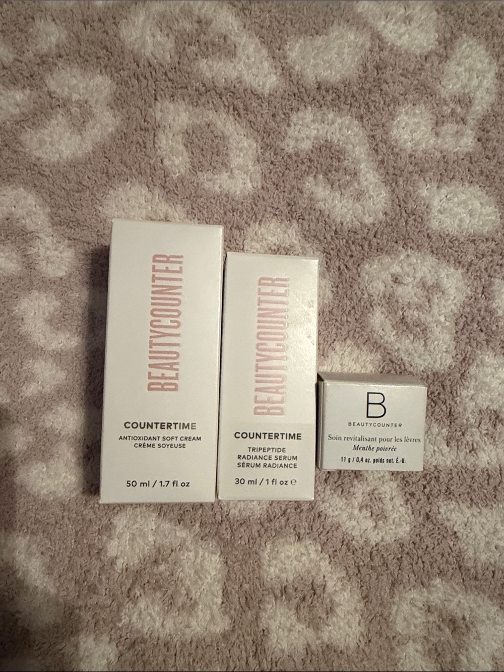 beautycounter Countertime Trio in Soft Pink and White Packaging